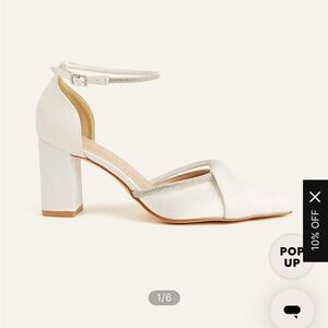 Elegant White Women's Block Heel Shoes